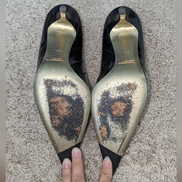 Vintage Dolce & Gabbana Black Pointed Toe Slip Heels - Picture 4 of 6